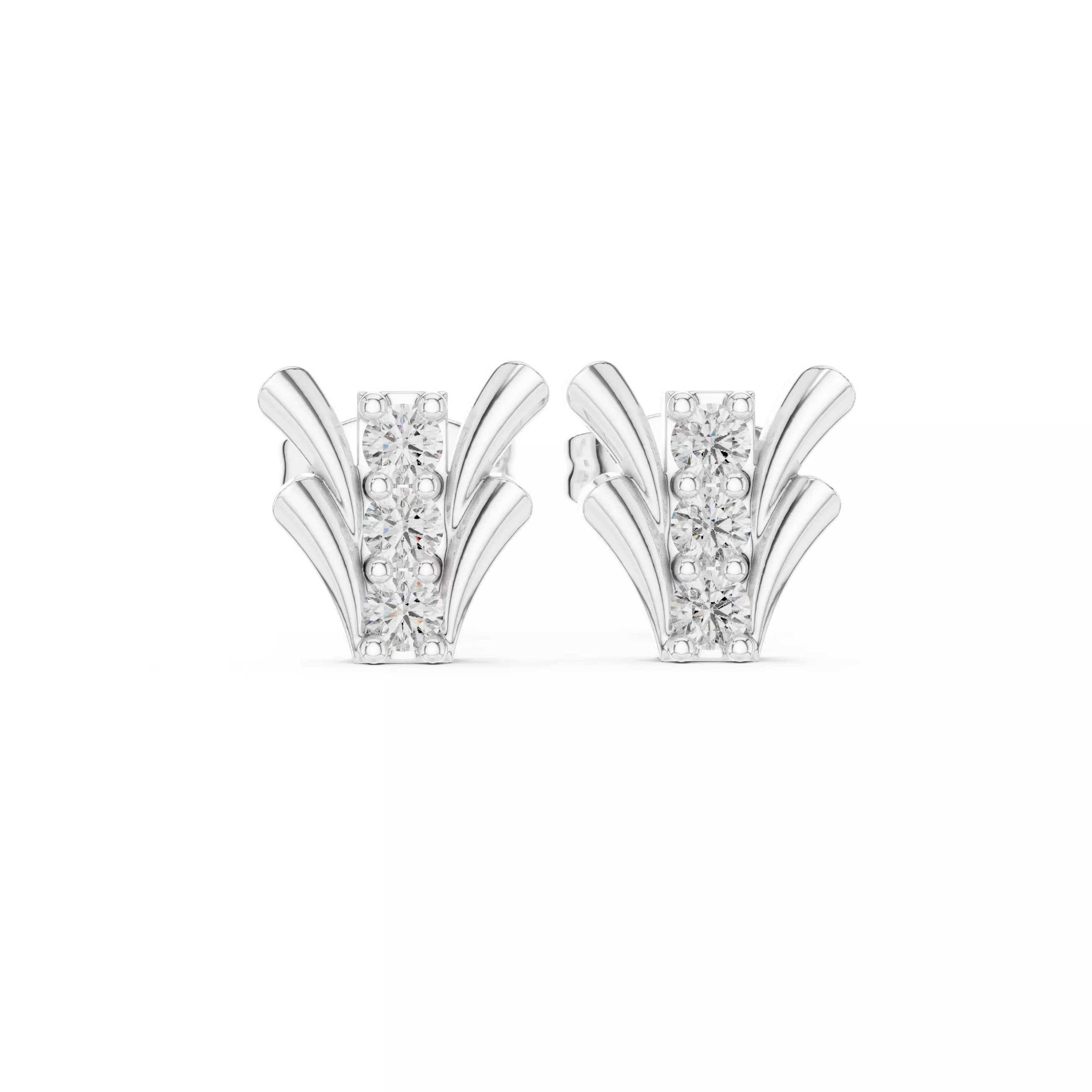 Diamond Studs Earrings 3dm stl renders animation videos details 3D print model_10