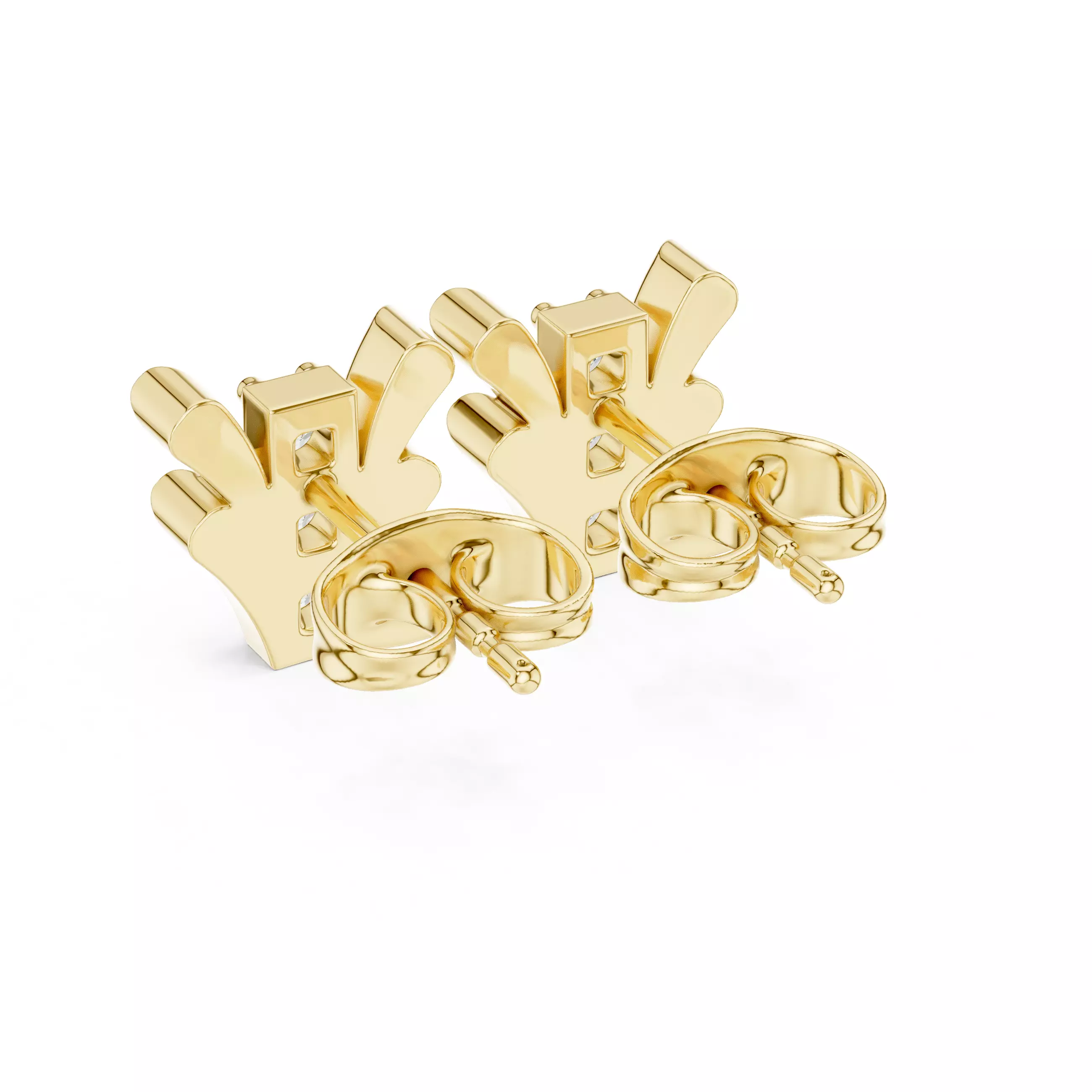 Diamond Studs Earrings 3dm stl renders animation videos details 3D print model_12