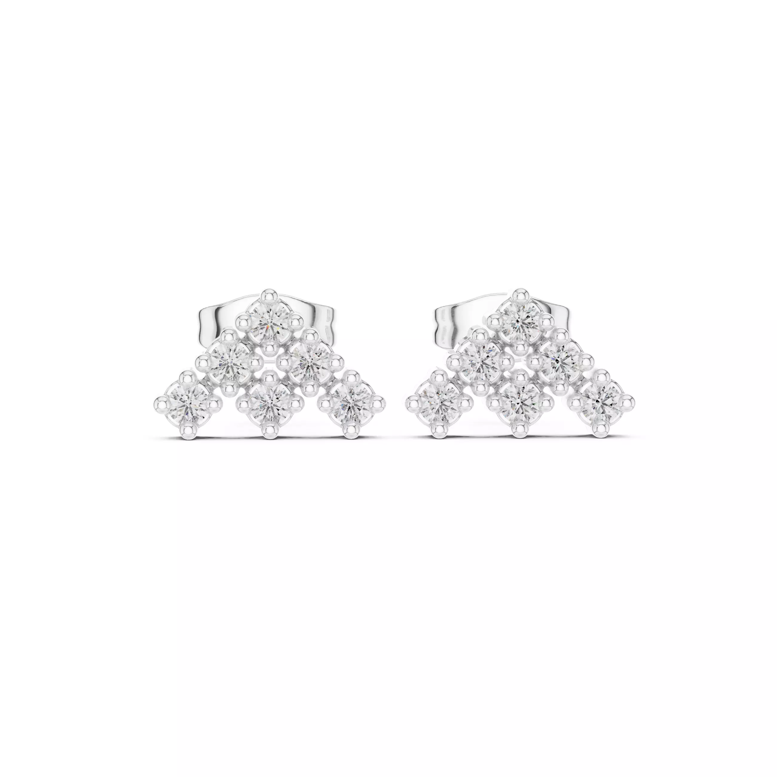 Diamond Studs Earrings 3dm stl renders animation videos details 3D print model_10