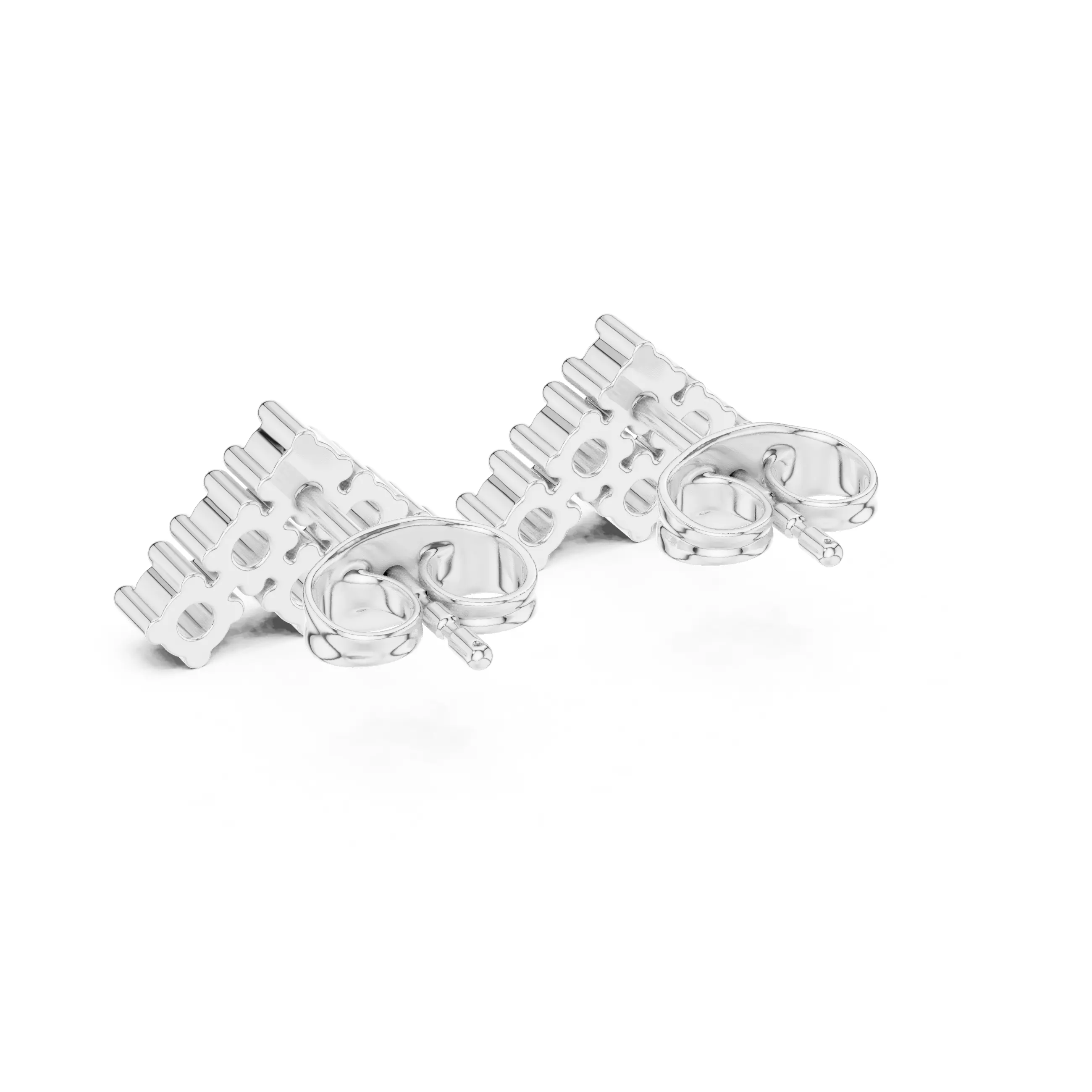 Diamond Studs Earrings 3dm stl renders animation videos details 3D print model_9
