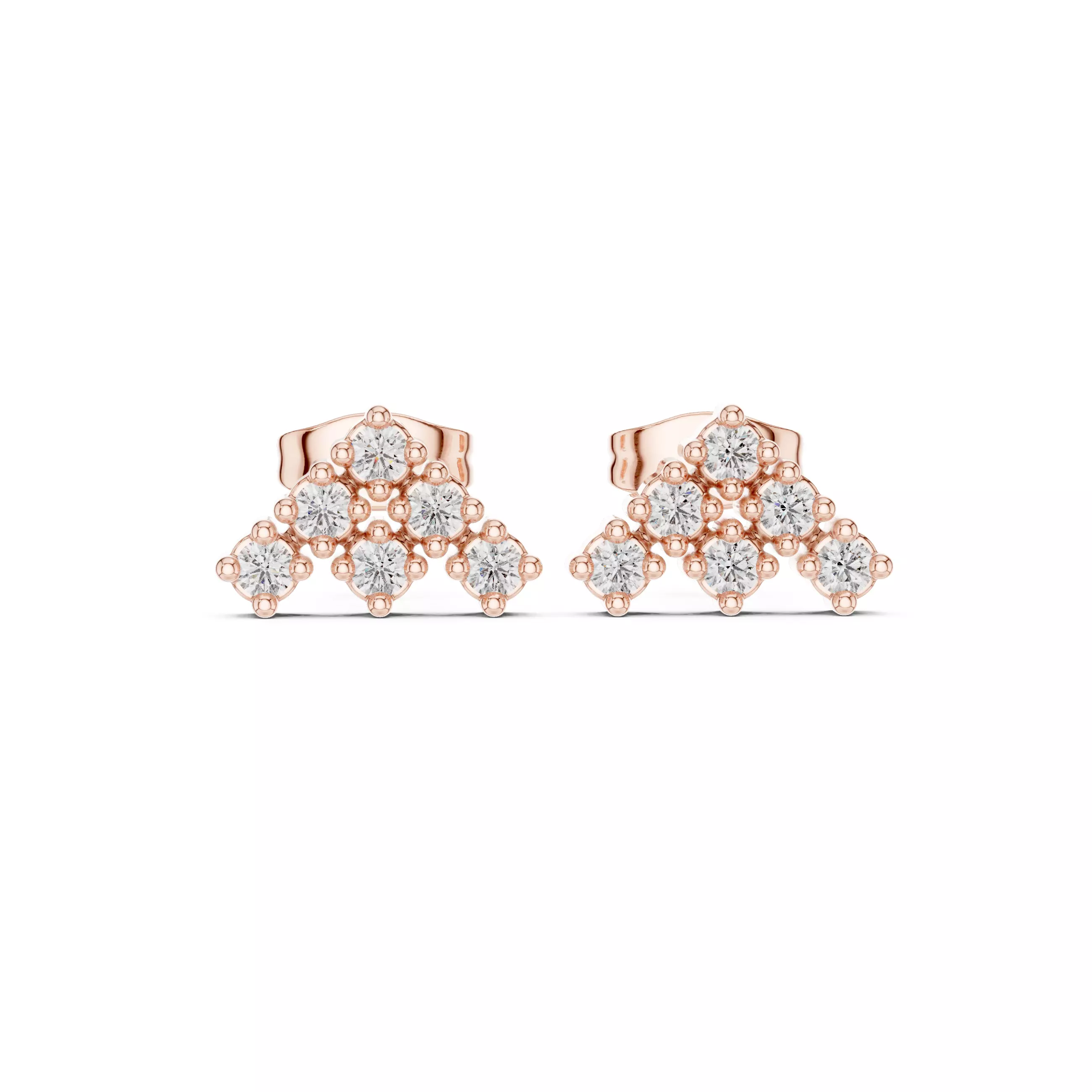 Diamond Studs Earrings 3dm stl renders animation videos details 3D print model_0