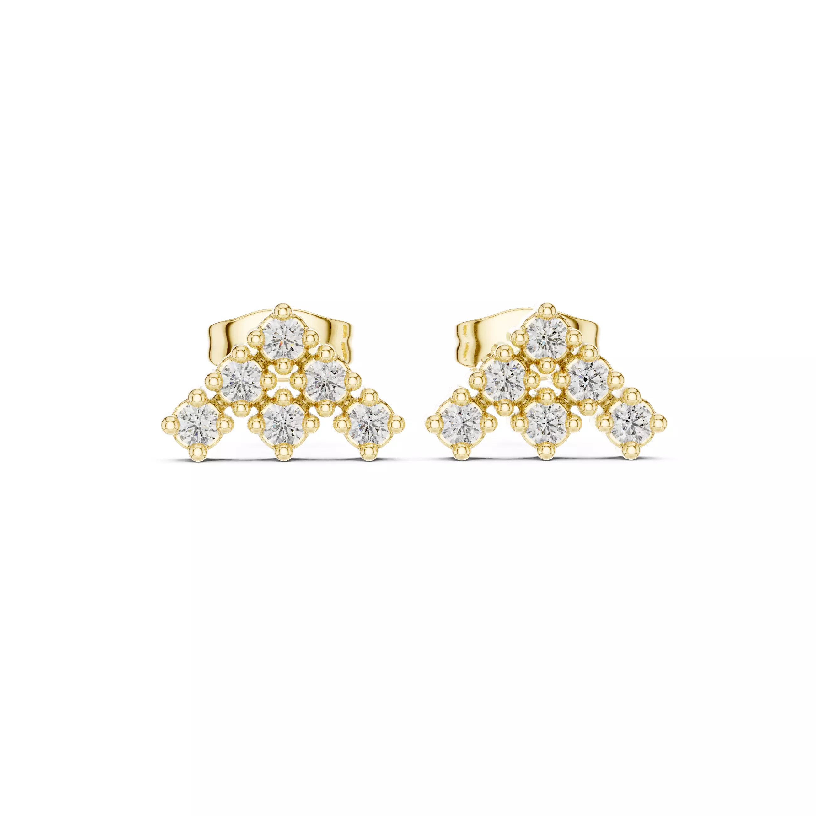 Diamond Studs Earrings 3dm stl renders animation videos details 3D print model_13