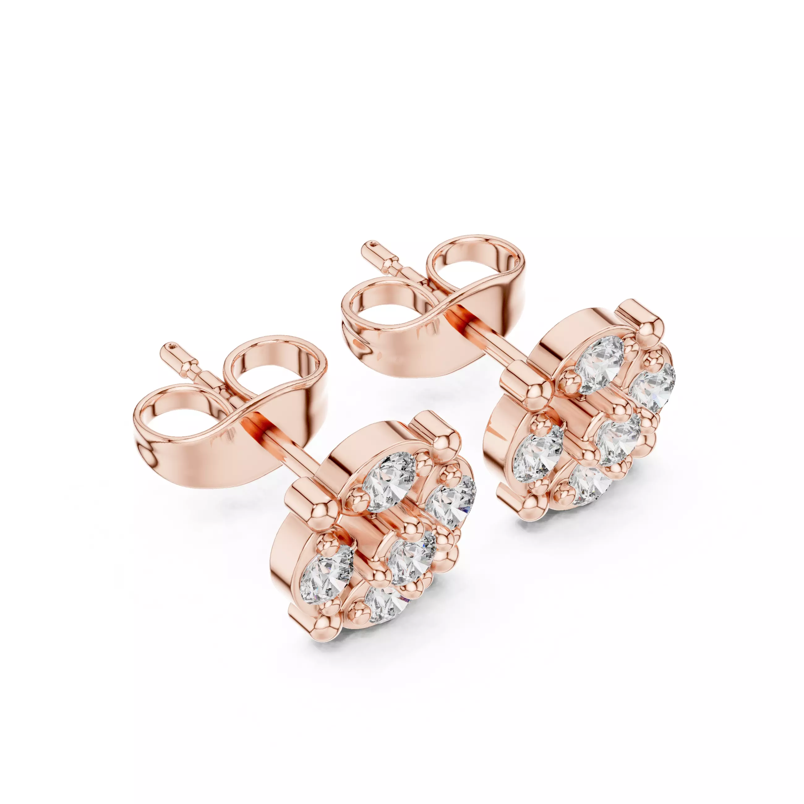 Diamond Studs Earrings 3dm stl renders animation videos details 3D print model_6