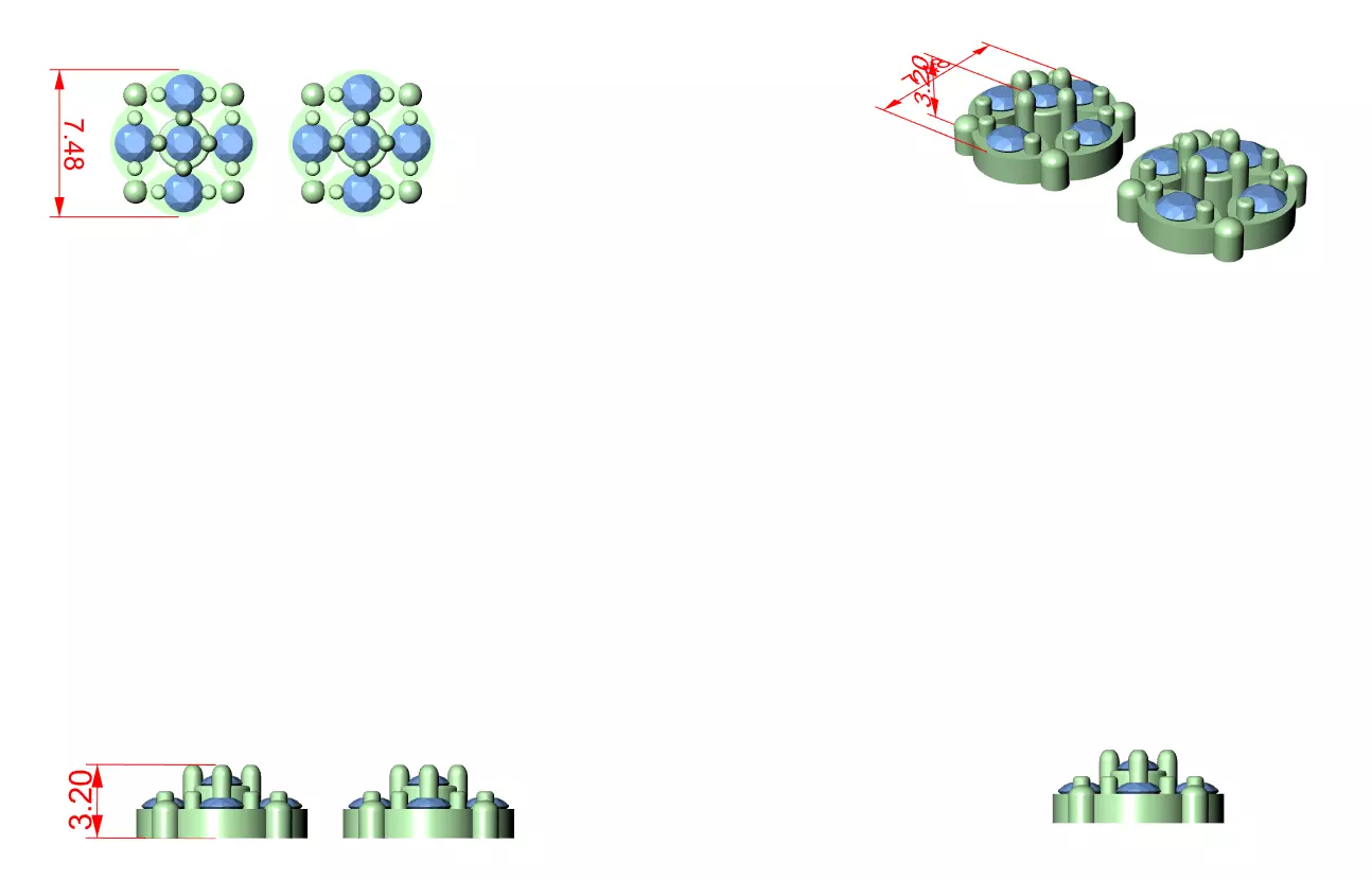 Diamond Studs Earrings 3dm stl renders animation videos details 3D print model_4