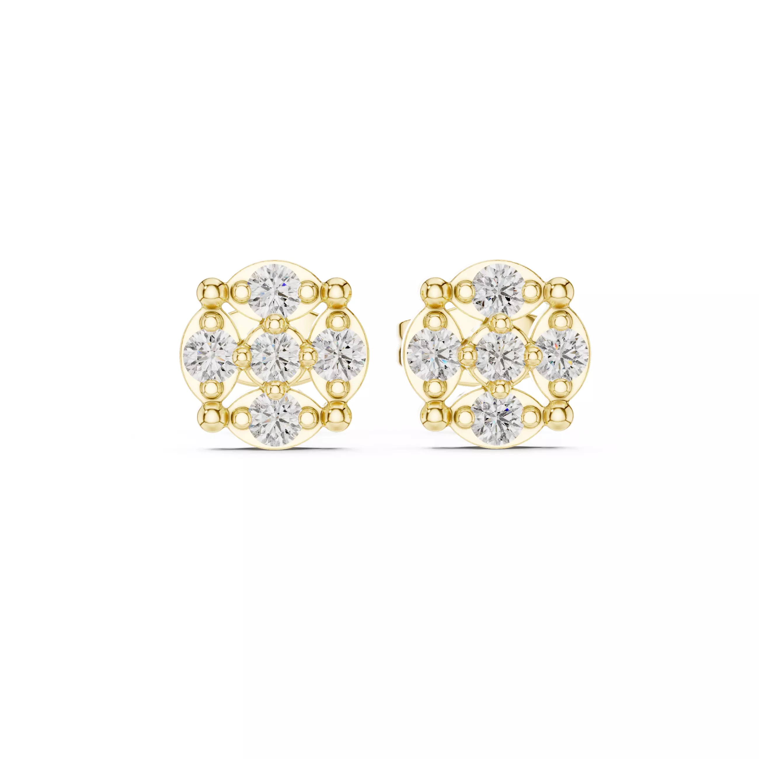 Diamond Studs Earrings 3dm stl renders animation videos details 3D print model_13