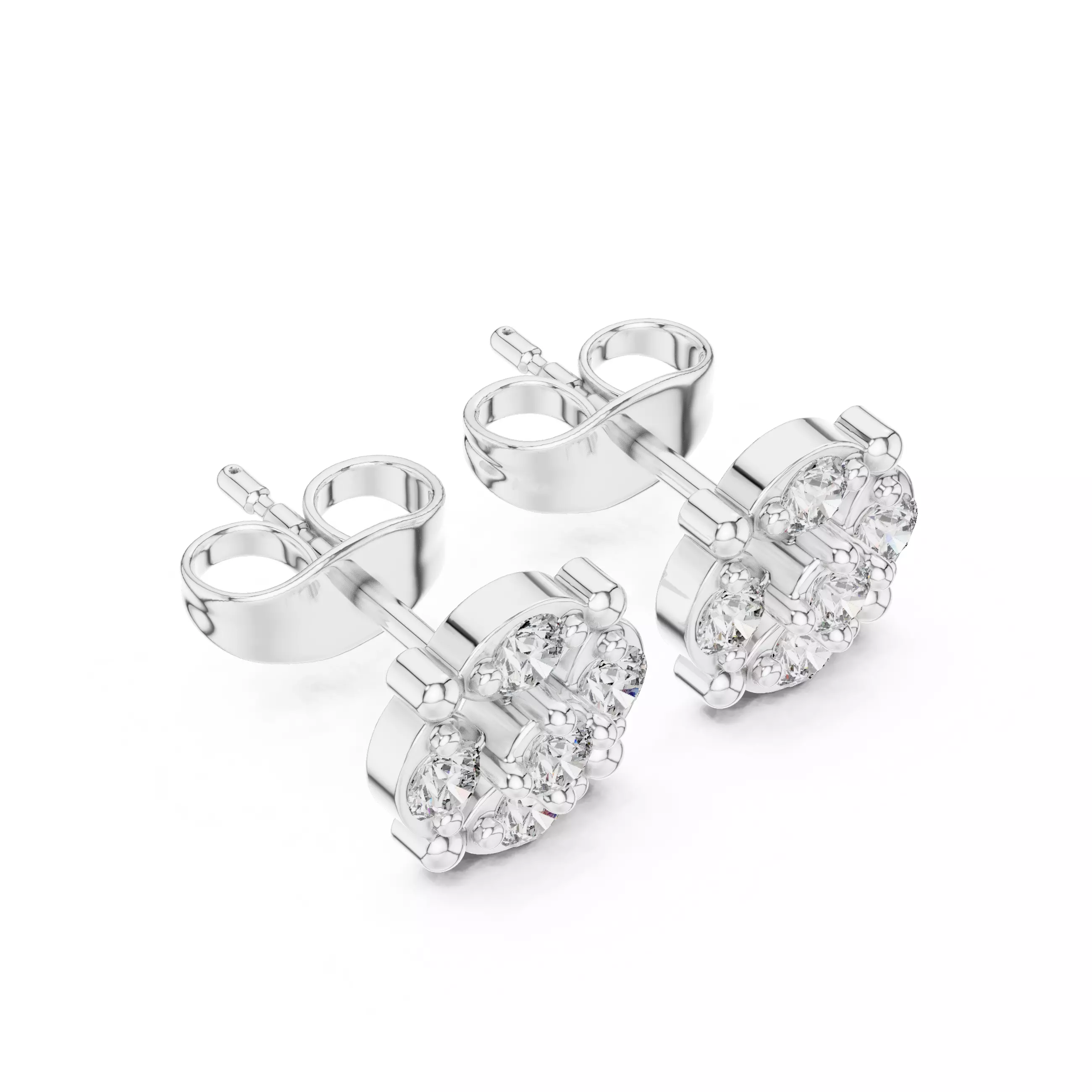 Diamond Studs Earrings 3dm stl renders animation videos details 3D print model_8