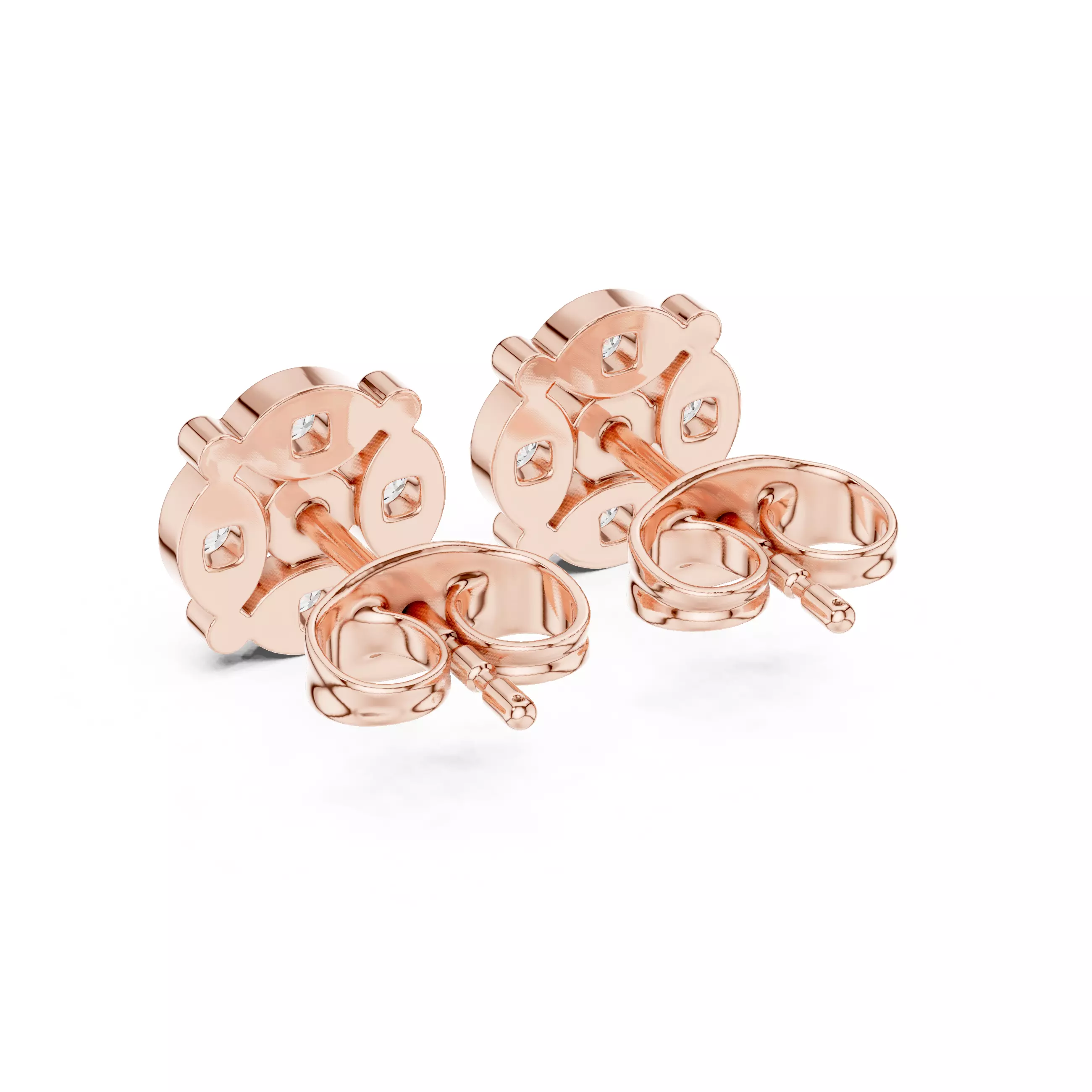 Diamond Studs Earrings 3dm stl renders animation videos details 3D print model_7