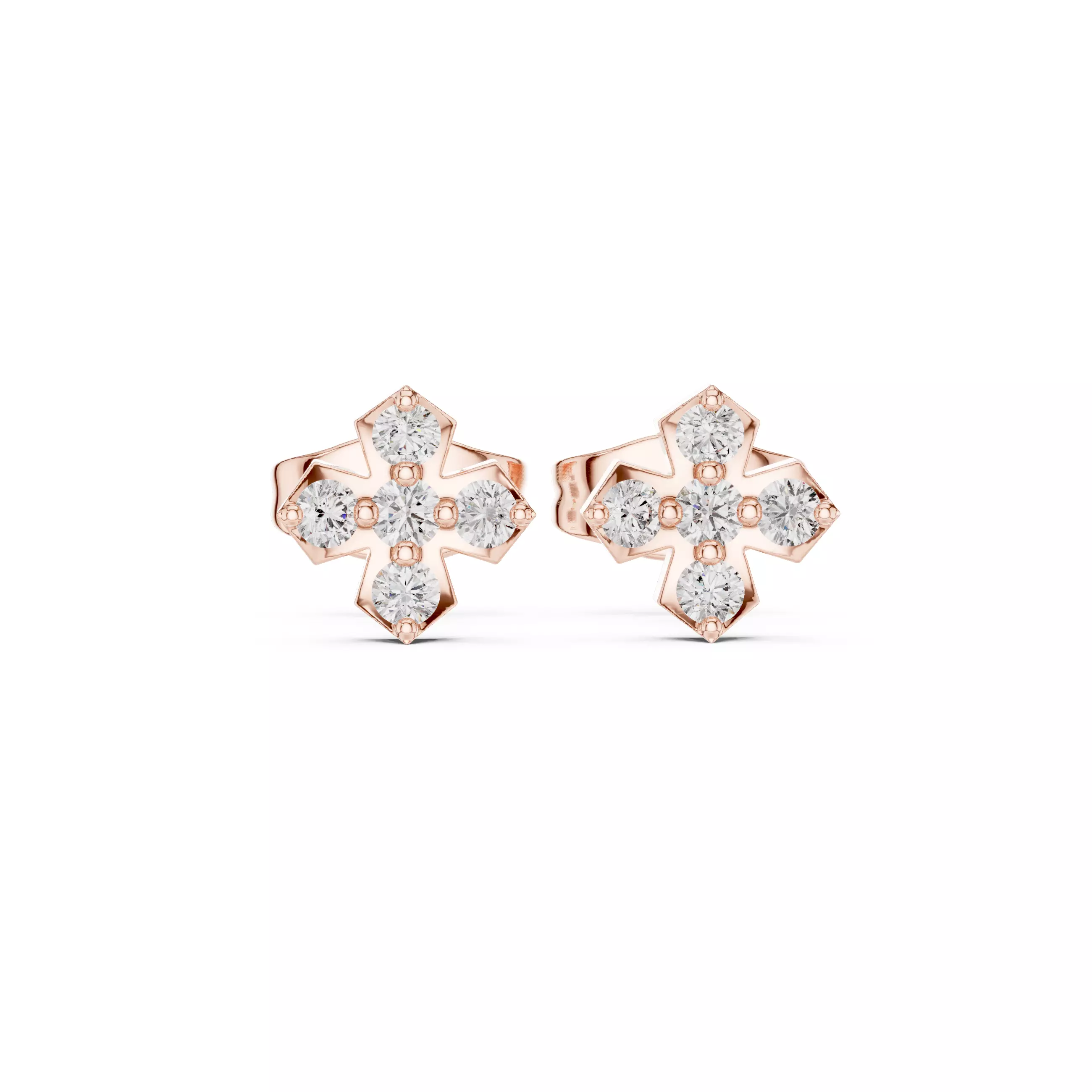 Diamond Studs Earrings 3dm stl renders animation videos details 3D print model_0