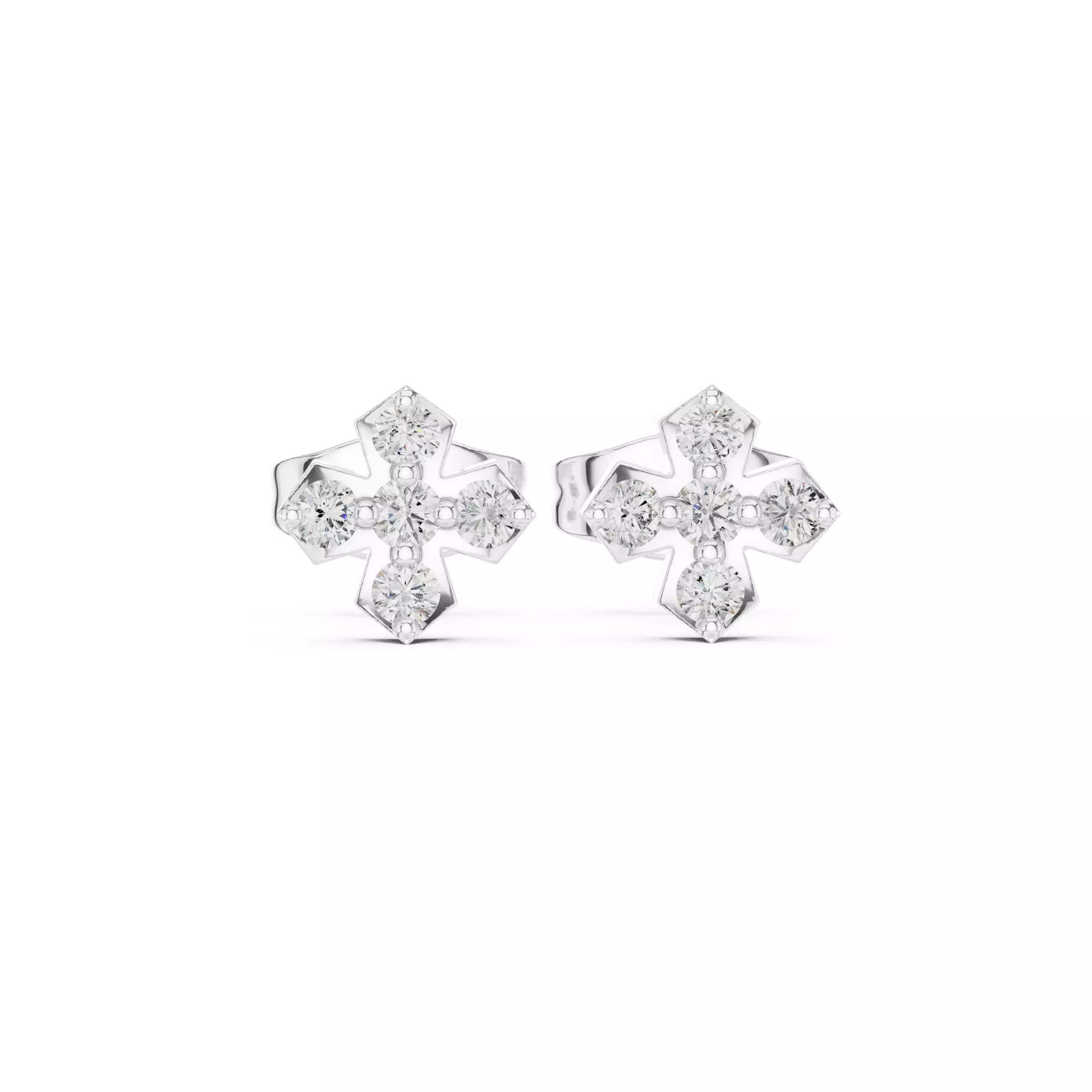 Diamond Studs Earrings 3dm stl renders animation videos details 3D print model_10
