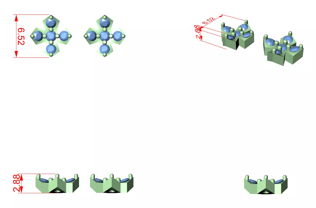 Diamond Studs Earrings 3dm stl renders animation videos details 3D print model_4