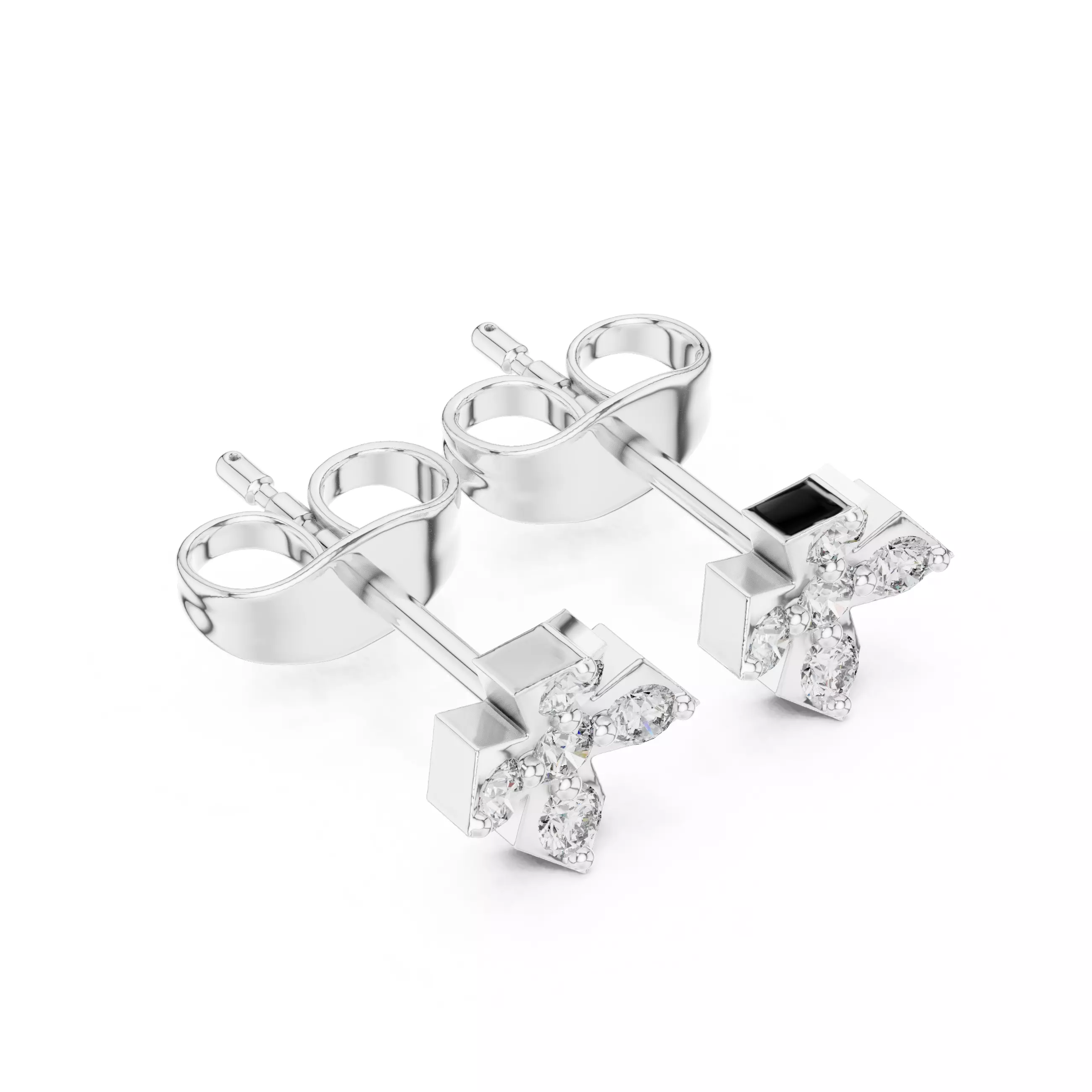 Diamond Studs Earrings 3dm stl renders animation videos details 3D print model_8