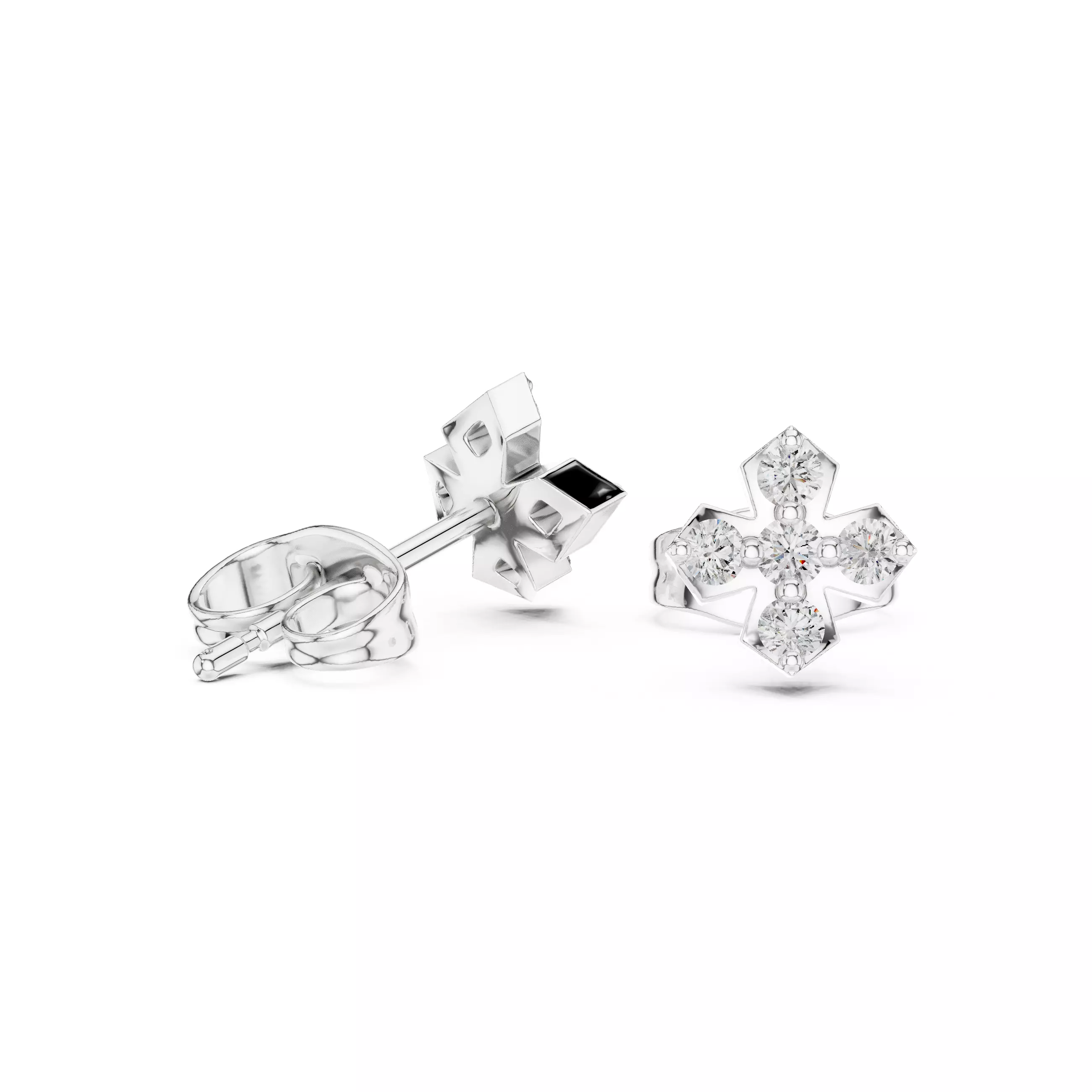 Diamond Studs Earrings 3dm stl renders animation videos details 3D print model_2