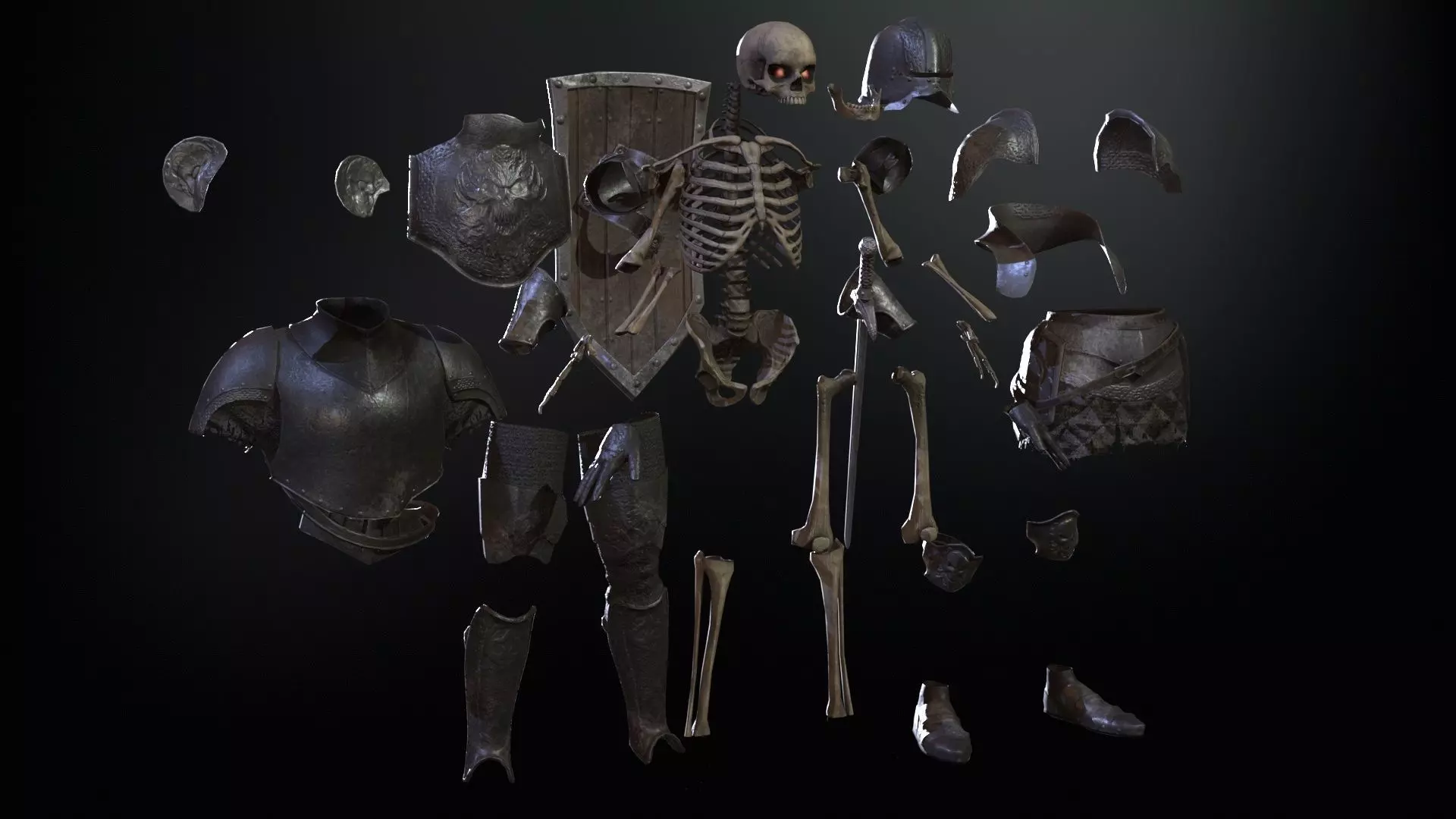 SkeletonKnight Low-poly 3D model_36