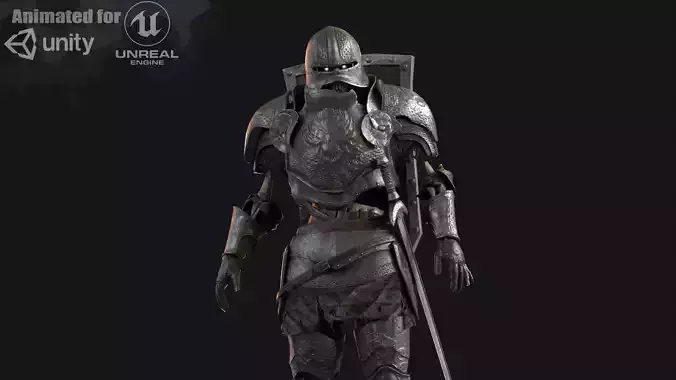 SkeletonKnight Low-poly 3D model