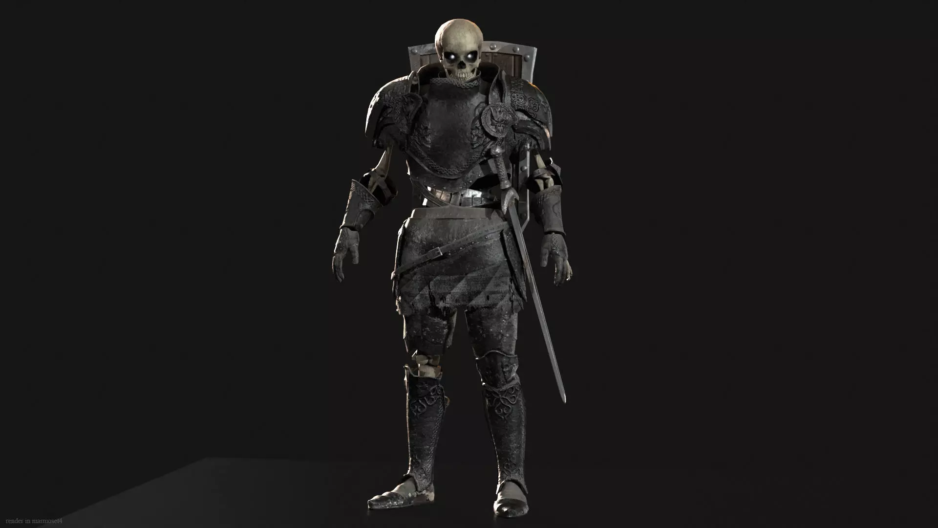 SkeletonKnight Low-poly 3D model_5