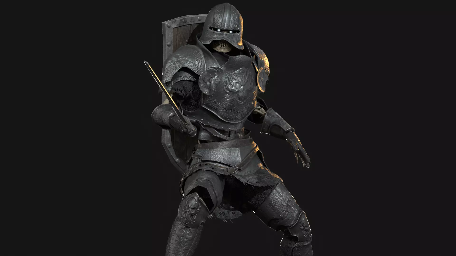SkeletonKnight Low-poly 3D model_29