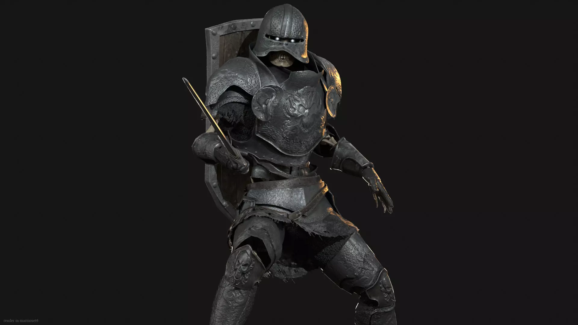 SkeletonKnight Low-poly 3D model_3