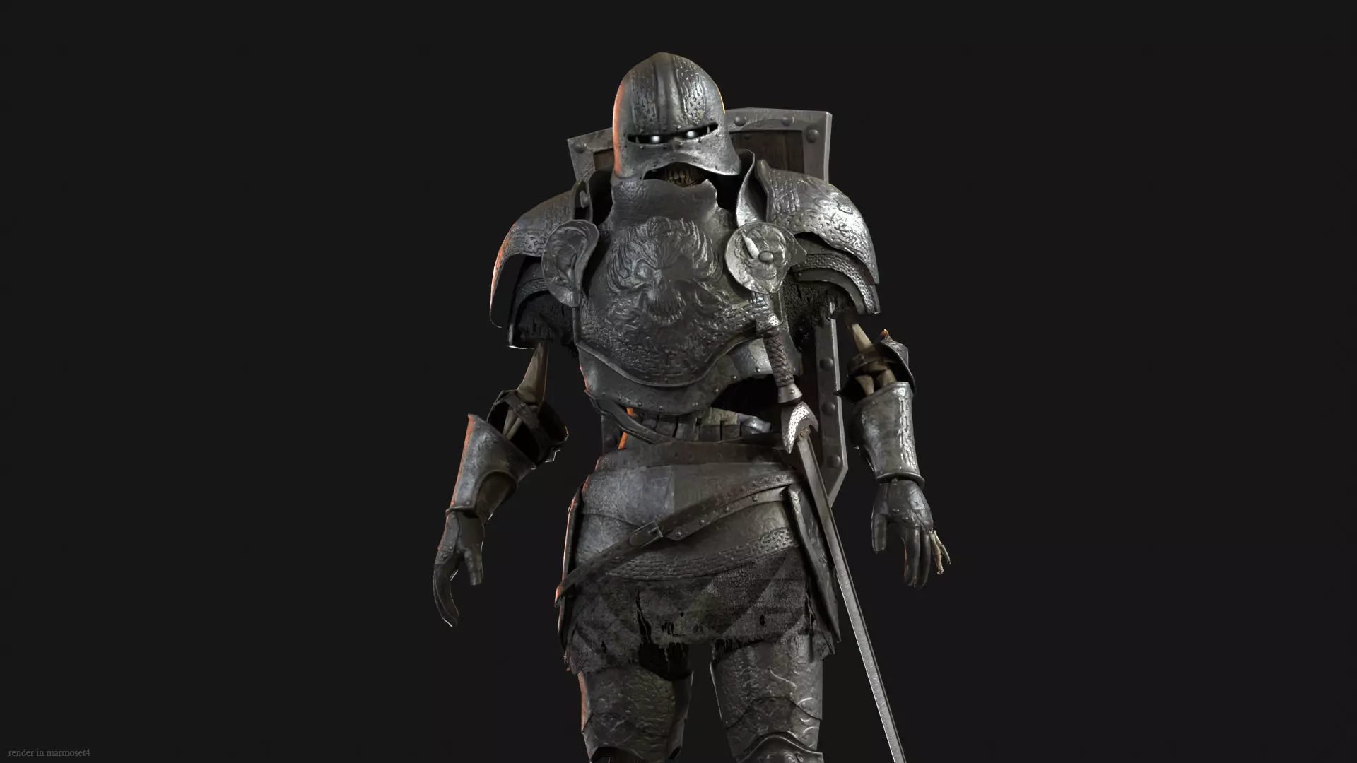 SkeletonKnight Low-poly 3D model_2