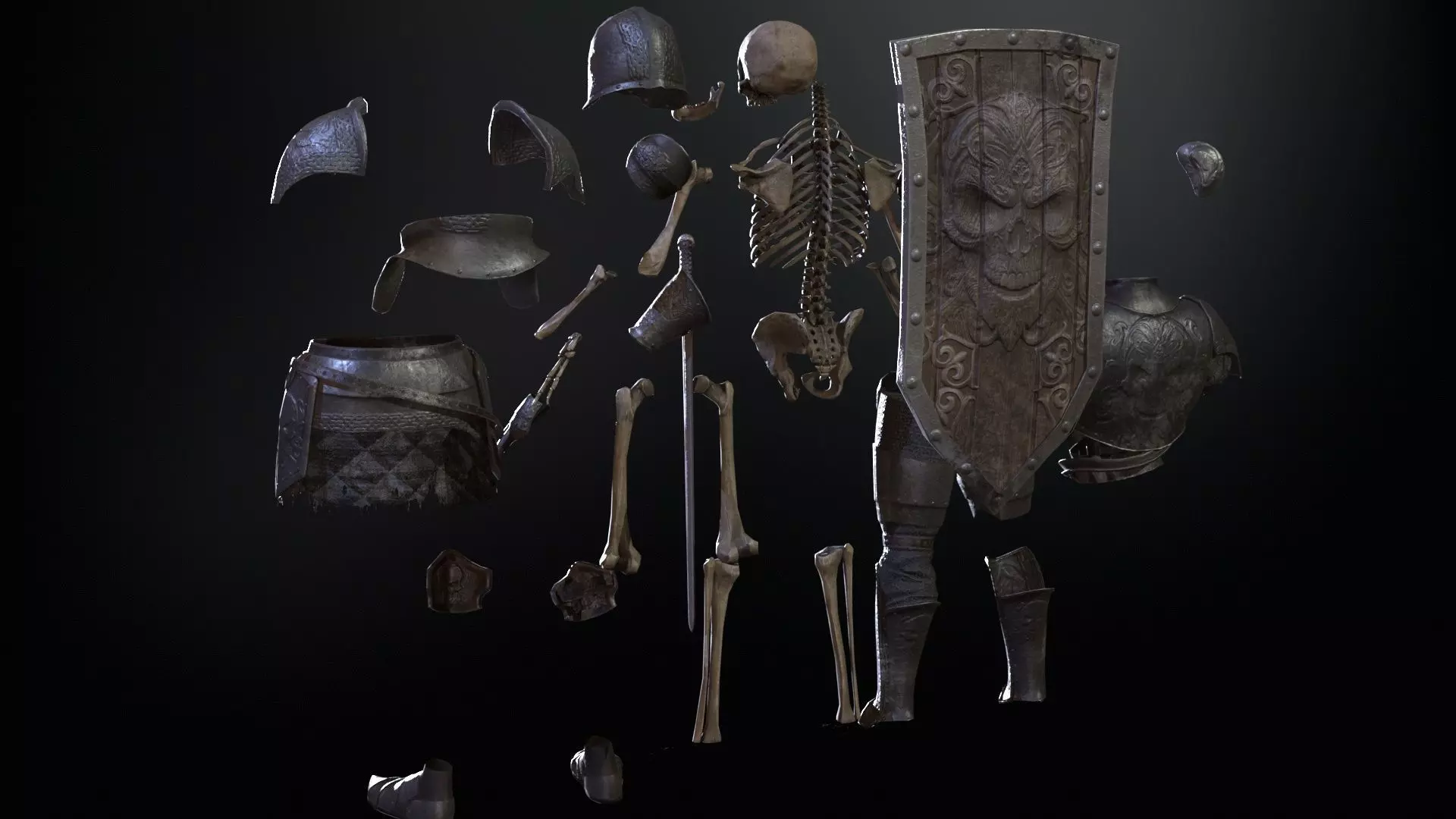SkeletonKnight Low-poly 3D model_17