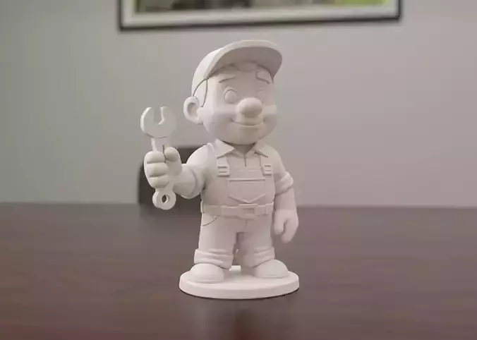 Cartoon Mechanic 3D Printable