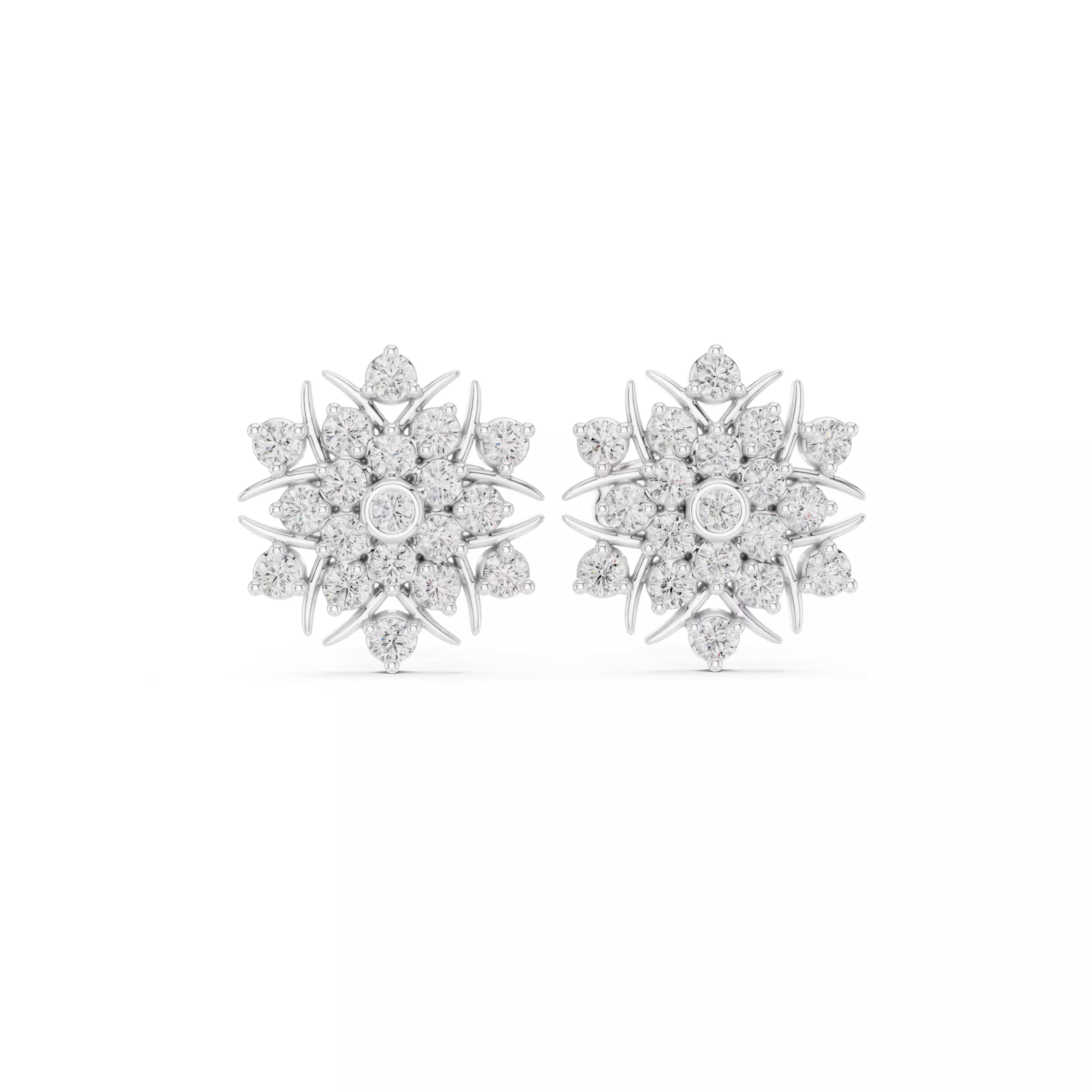 Diamond Studs Earrings 3dm stl renders animation videos details 3D print model_10