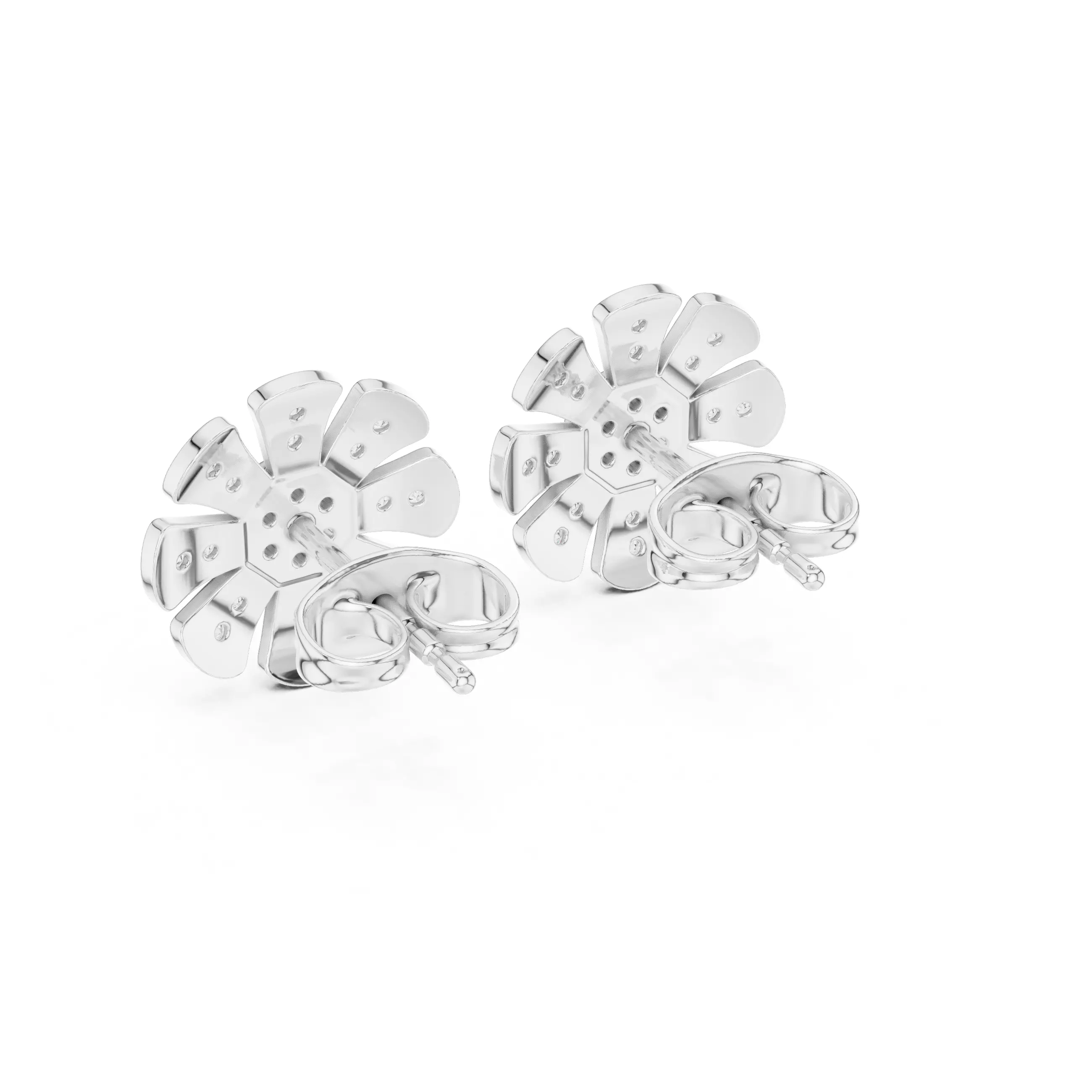 Diamond Studs Earrings 3dm stl renders animation videos details 3D print model_9