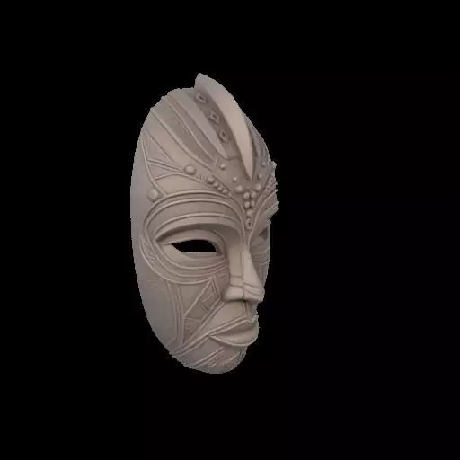 Guardian of Heritage Tribal Mask Sculpture 3D print model_25