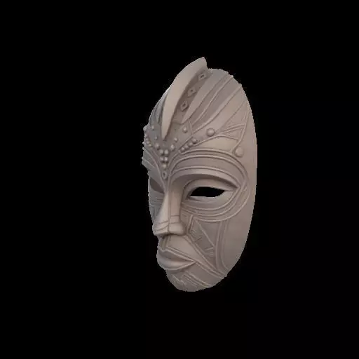 Guardian of Heritage Tribal Mask Sculpture 3D print model_20