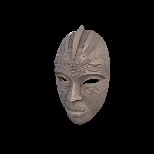 Guardian of Heritage Tribal Mask Sculpture 3D print model_22