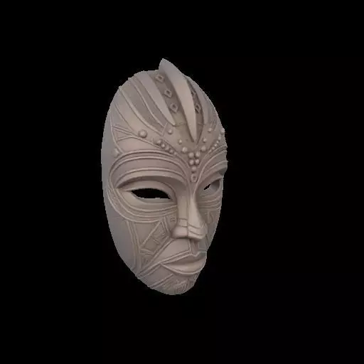 Guardian of Heritage Tribal Mask Sculpture 3D print model_24