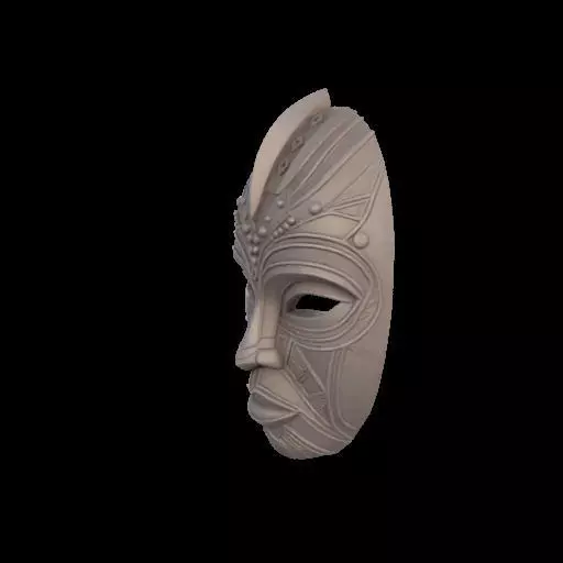 Guardian of Heritage Tribal Mask Sculpture 3D print model_19