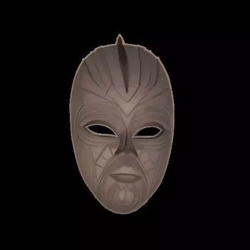 Guardian of Heritage Tribal Mask Sculpture 3D print model_7
