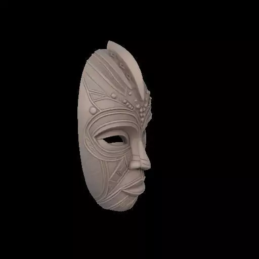 Guardian of Heritage Tribal Mask Sculpture 3D print model_26