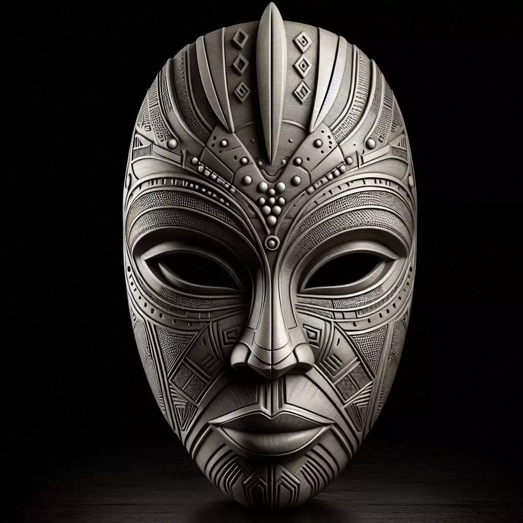 Guardian of Heritage Tribal Mask Sculpture 3D print model_0