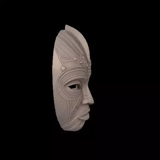Guardian of Heritage Tribal Mask Sculpture 3D print model_27