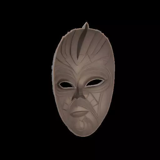Guardian of Heritage Tribal Mask Sculpture 3D print model_10