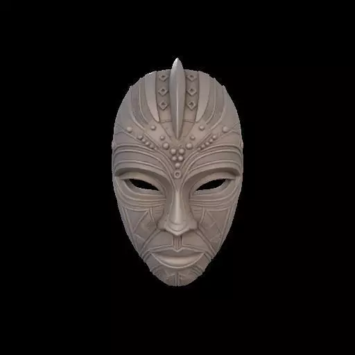 Guardian of Heritage Tribal Mask Sculpture 3D print model_1