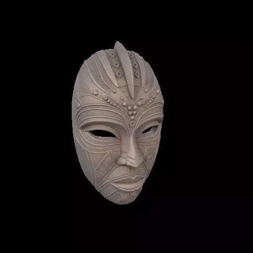 Guardian of Heritage Tribal Mask Sculpture 3D print model_13