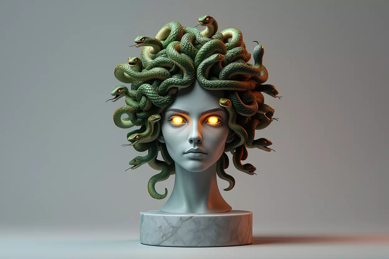 1994  Medusa Gorgon Head 3D Model  magic 3D print model_0
