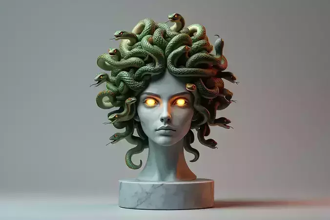 1994  Medusa Gorgon Head 3D Model  magic