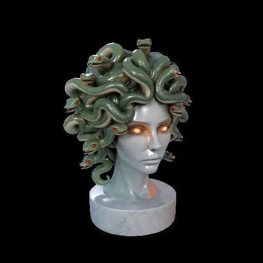 1994  Medusa Gorgon Head 3D Model  magic 3D print model_15