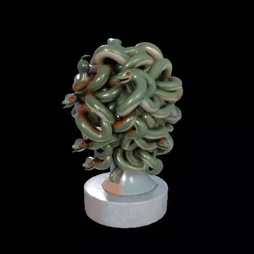 1994  Medusa Gorgon Head 3D Model  magic 3D print model_13