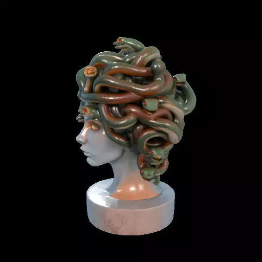 1994  Medusa Gorgon Head 3D Model  magic 3D print model_20