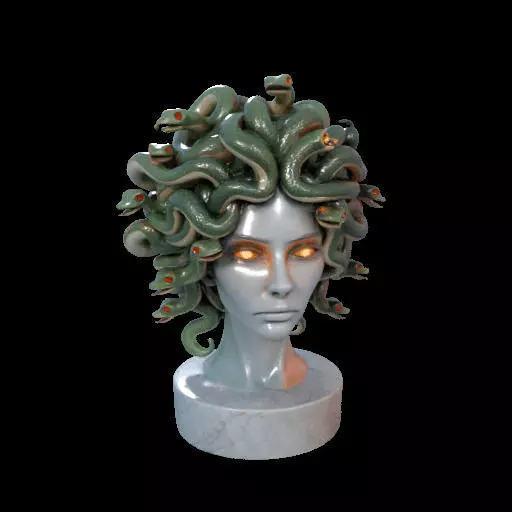 1994  Medusa Gorgon Head 3D Model  magic 3D print model_4