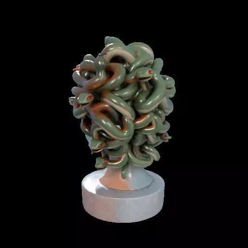 1994  Medusa Gorgon Head 3D Model  magic 3D print model_16