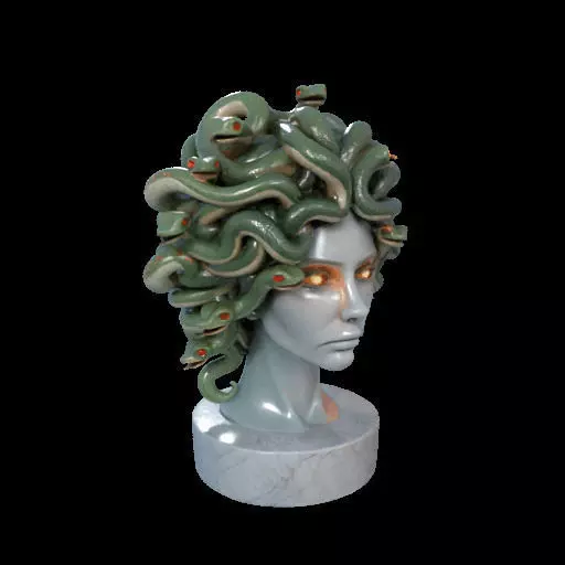 1994  Medusa Gorgon Head 3D Model  magic 3D print model_26