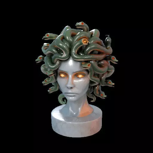 1994  Medusa Gorgon Head 3D Model  magic 3D print model_25