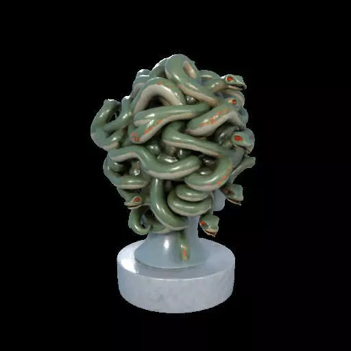 1994  Medusa Gorgon Head 3D Model  magic 3D print model_5