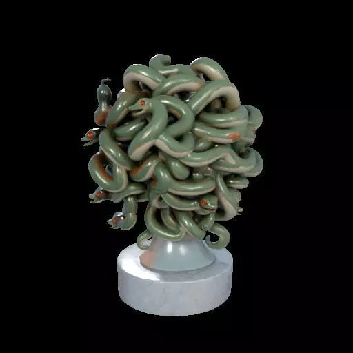 1994  Medusa Gorgon Head 3D Model  magic 3D print model_11