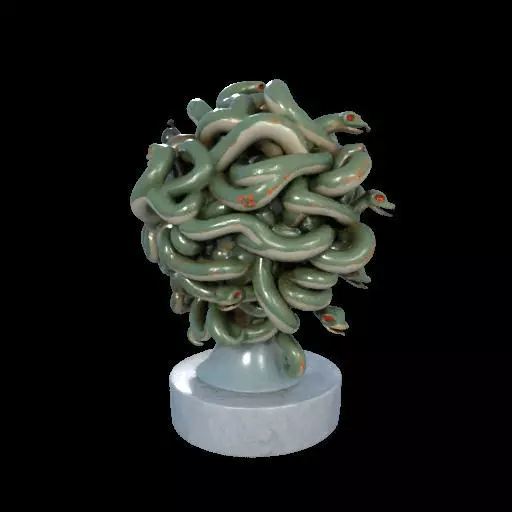 1994  Medusa Gorgon Head 3D Model  magic 3D print model_7